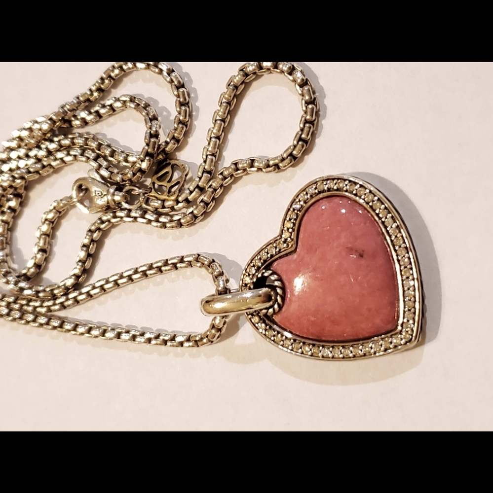 David Yurman Pink Rhodonite/Diamond Heart